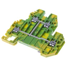 1 pcs - RS PRO Green, Yellow Earth Terminal Block, Double-Level, Screw Termination
