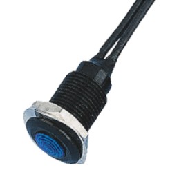 1 pcs - Oxley Blue Panel Mount Indicator, 12V ac, 10.2mm Mounting Hole Size, Lead Wires Termination, IP66