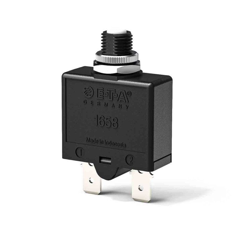 1 pcs - ETA Thermal Circuit Breaker - 1658 Single Pole 250V Voltage Rating Panel Mount, 10A Current Rating