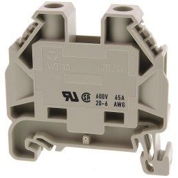 5 pcs - Wieland WT 10 Series Grey Feed Through Terminal Block, Single-Level, Screw Termination, ATEX