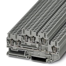 5 pcs - Phoenix Contact STTB 2.5-TWIN Series Grey DIN Rail Terminal Block, Double-Level, Spring Clamp Termination