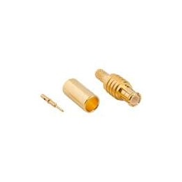 1 pcs : 252121 - RF Connectors / Coaxial Connectors MCX ST CRIMP PLUG 316 DBL BRAID GOLD