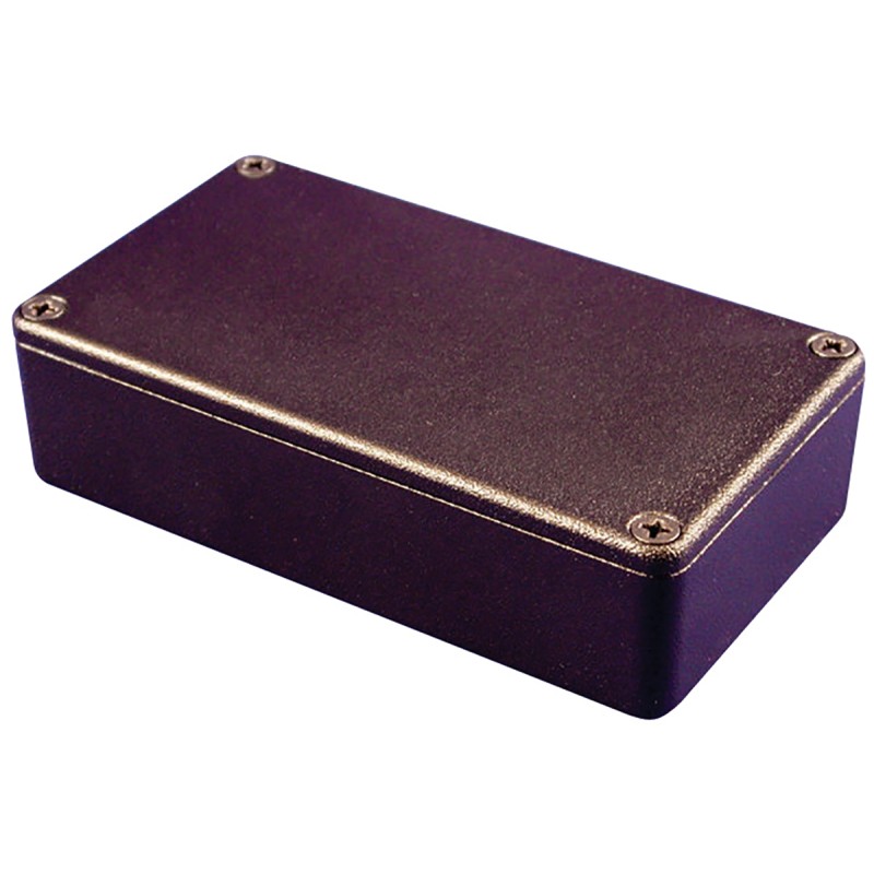 1 pcs - Hammond 1550 Series Black Die Cast Aluminium Enclosure, IP54, Black Lid, 80 x 55 x 25mm