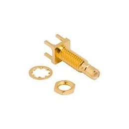 1 pcs : 142210-10 - RF Connectors / Coaxial Connectors SMB PCB BULKHD REC GOLD EXT BODY