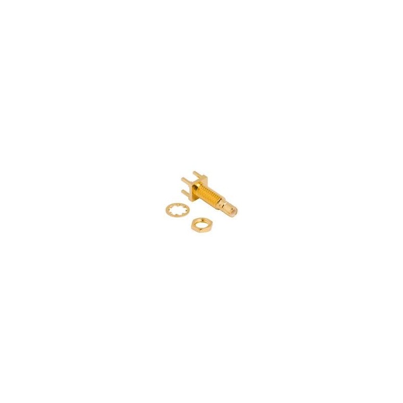 1 pcs : 142210-10 - RF Connectors / Coaxial Connectors SMB PCB BULKHD REC GOLD EXT BODY