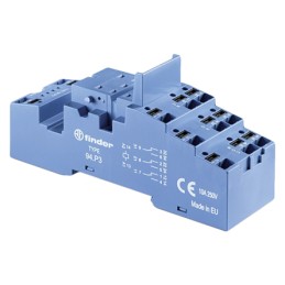 1 pcs - Finder 94 250V ac DIN Rail Relay Socket, for use with 55.33 Relay