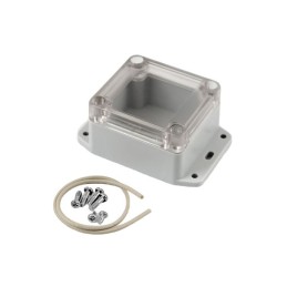 1 pcs - Hammond RP Series Light Grey Polycarbonate General Purpose Enclosure, IP65, Flanged, Clear Lid, 65 x 60 x 40mm