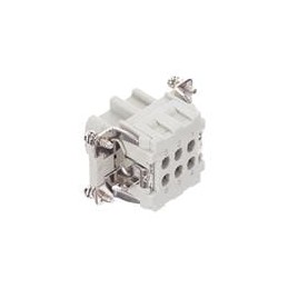 1 pcs : T2040064201-000 - Heavy Duty Power Connectors 6P 2R 16A 500V Recp 26-12 AWG CrimpCont