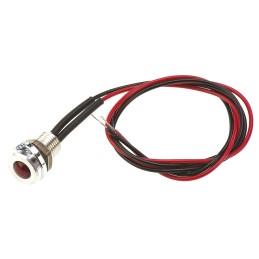 1 pcs - Oxley Red Panel Mount Indicator, 24V ac, 6.4mm Mounting Hole Size, Lead Wires Termination, IP66