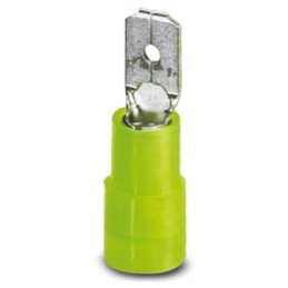 50 pcs - Phoenix Contact C-SCMI Yellow Insulated Male Spade Connector, Tab, 6.3 x 0.8mm Tab Size, 4mm² to 6mm²