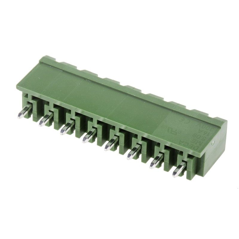 5 pcs - RS PRO 5.08mm Pitch 8 Way Pluggable Terminal Block, Header, Through Hole, Solder Termination