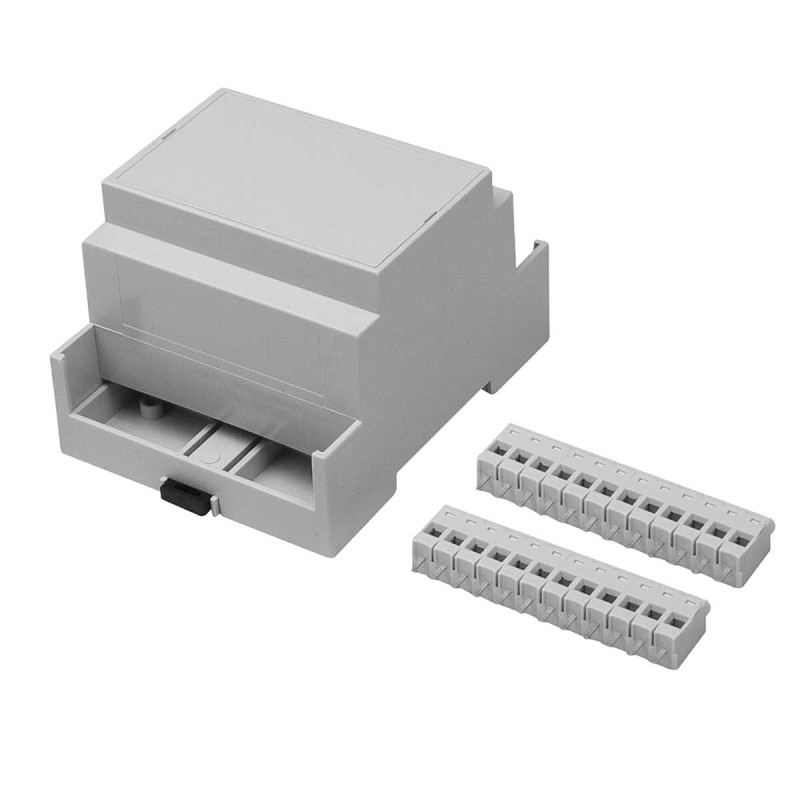 1 pcs - RS PRO Extended Walls/Sides Enclosure Type, 71.2 x 90 x 58mm, Polycarbonate DIN Rail Enclosure Kit