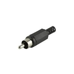 1 pcs : RCP-024 - RCA Phono Connectors RCA plug, 1P, straight, cable mount, YL