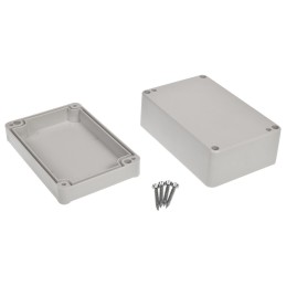 1 pcs - RS PRO Grey ABS Enclosure, IP65, IK09, Grey Lid, 118.15 x 78.35 x 54.6mm