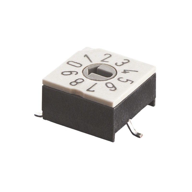 1 pcs - APEM 10 Way Surface Mount DIP Switch SPST, Rotary Flush Actuator