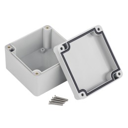 1 pcs - RS PRO Grey ABS Enclosure, IP67, IK09, Grey Lid, 81.95 x 79.95 x 55mm