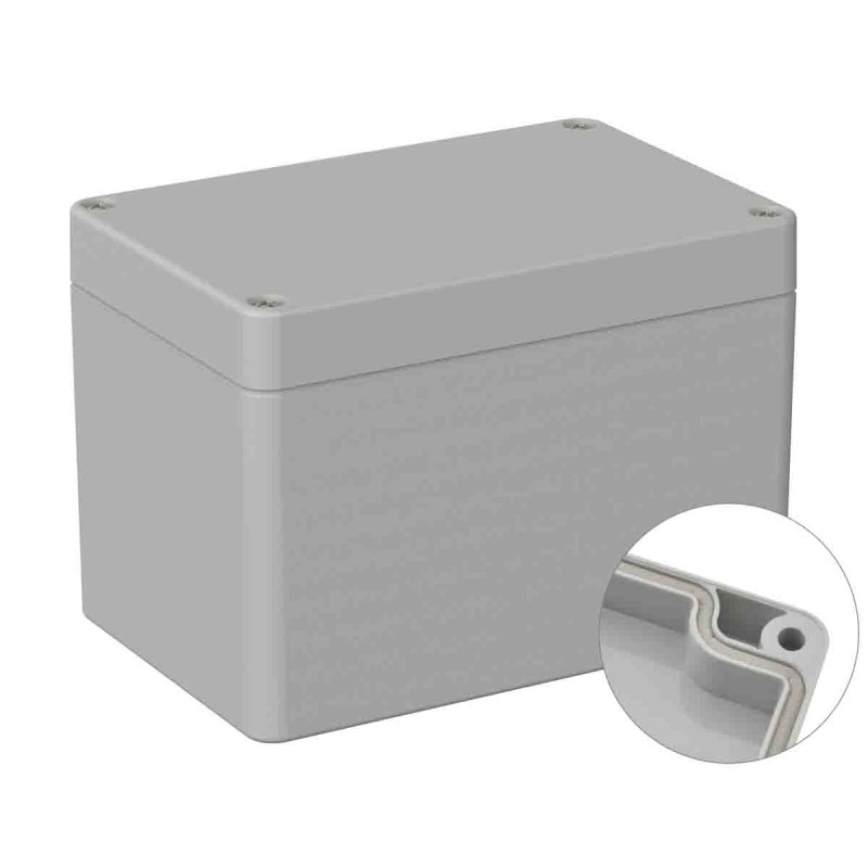 1 pcs - RS PRO Grey ABS General Purpose Enclosure, IP66, IK07, Grey Lid, 80 x120 x85mm