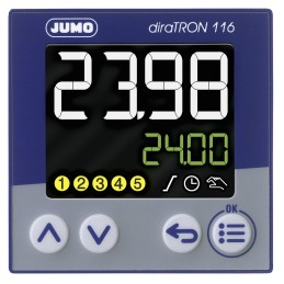 1 pcs - Jumo diraTRON Panel Mount PID Temperature Controller, 48 x 48mm 3 Input, 3 Output 2 Relay, 1 Logic, 110 - 240 V