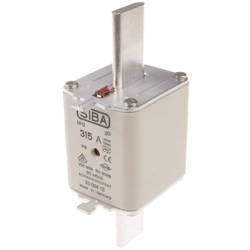 1 pcs - SIBA 315A Centred Tag Fuse, NH2, 500V ac