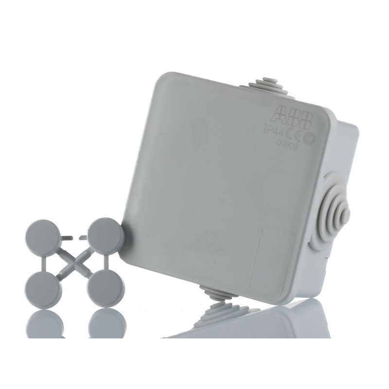 1 pcs - ABB Grey Thermoplastic Junction Box, IP44, 75 x 75 x 48mm