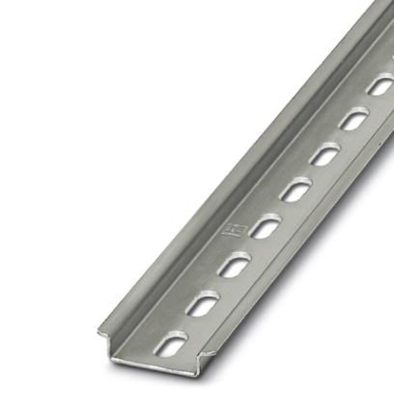 1 pcs - Phoenix Contact Steel Perforated DIN Rail, Top Hat Compatible, 2m x 35mm x 7.5mm
