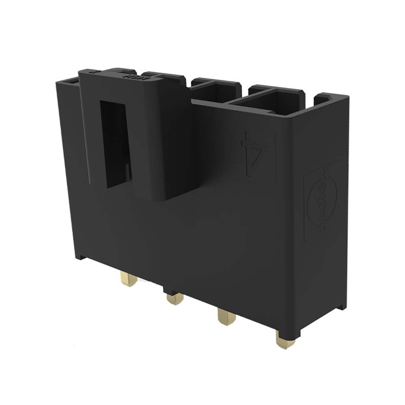 5 pcs - Molex Mega-Fit Series Vertical Through Hole PCB Header, 2 Contact(s), 5.7mm Pitch, 1 Row(s), Shrouded