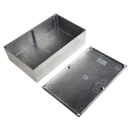 1 pcs - Hammond Eddystone Series Natural Die Cast Aluminium Enclosure, IP54, Natural Lid, 188 x 120 x 57mm