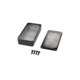 1 pcs - Hammond 1590 Series Black Die Cast Aluminium Enclosure, IP54, Black Lid, 100 x 50 x 25mm