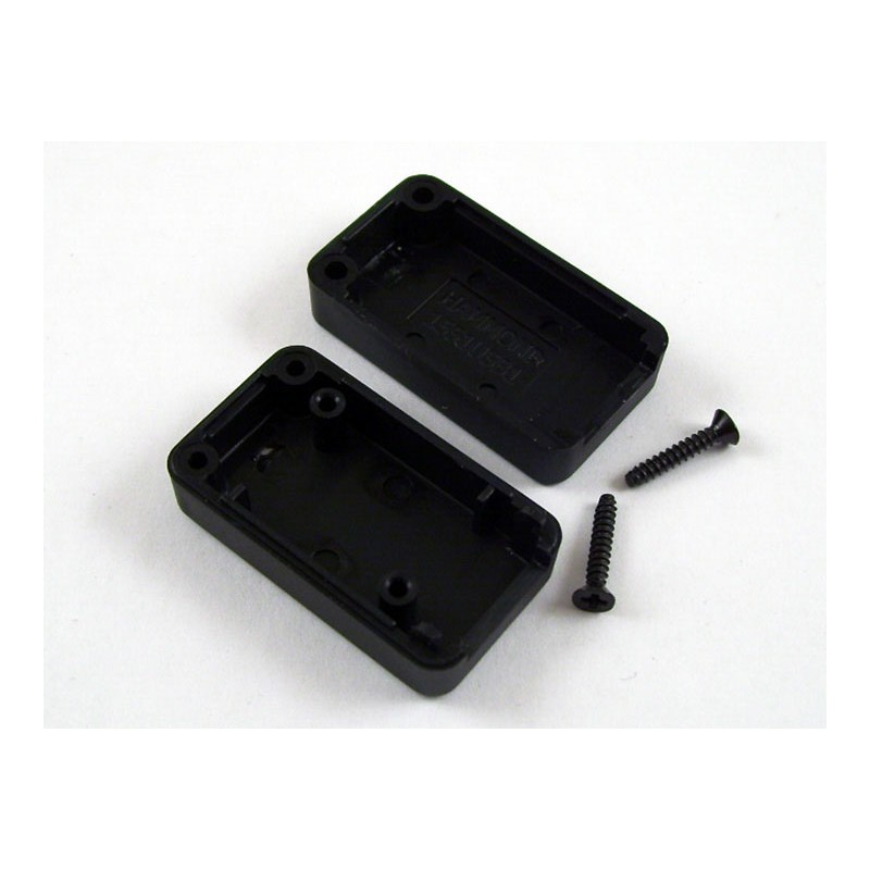 1 pcs - Hammond 1551 Series Black ABS Enclosure, IP54, Black Lid, 35 x 20 x 15.5