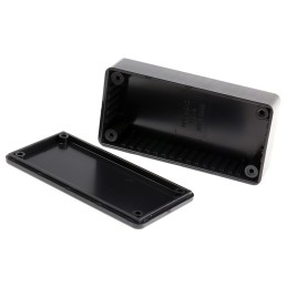 1 pcs - Hammond 1591 Series Black ABS Enclosure, IP54, Black Lid, 100 x 50 x 25mm