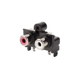 1 pcs : RCJ-2122 - RCA Phono Connectors RCA jack 2P 1 x 2 HZ TH RD/RD