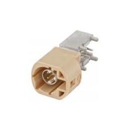 1 pcs : D4S2UL-40MA5-J - RF Connectors / Coaxial Connectors Right Angle Plug PCB w/Housing T&R Beige
