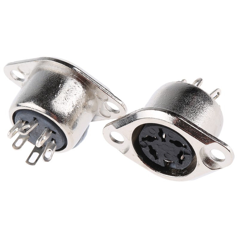 5 pcs - RS PRO 5 Pole Din Socket, 1A, 100 V ac, Push Lock, Female, Chassis Mount