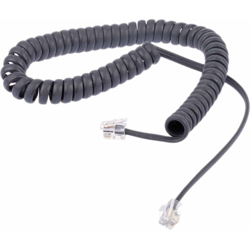 3 pcs - RS PRO Male RJ9 to Male RJ9 Telephone Extension Cable, Grey Sheath, 2.5m