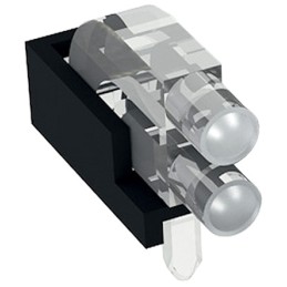 5 pcs - 1296.2012 MENTOR, PCB Mounted 2-Way Right Angle LED Light Pipe, Bi-Level-Row Clear Dome Lens