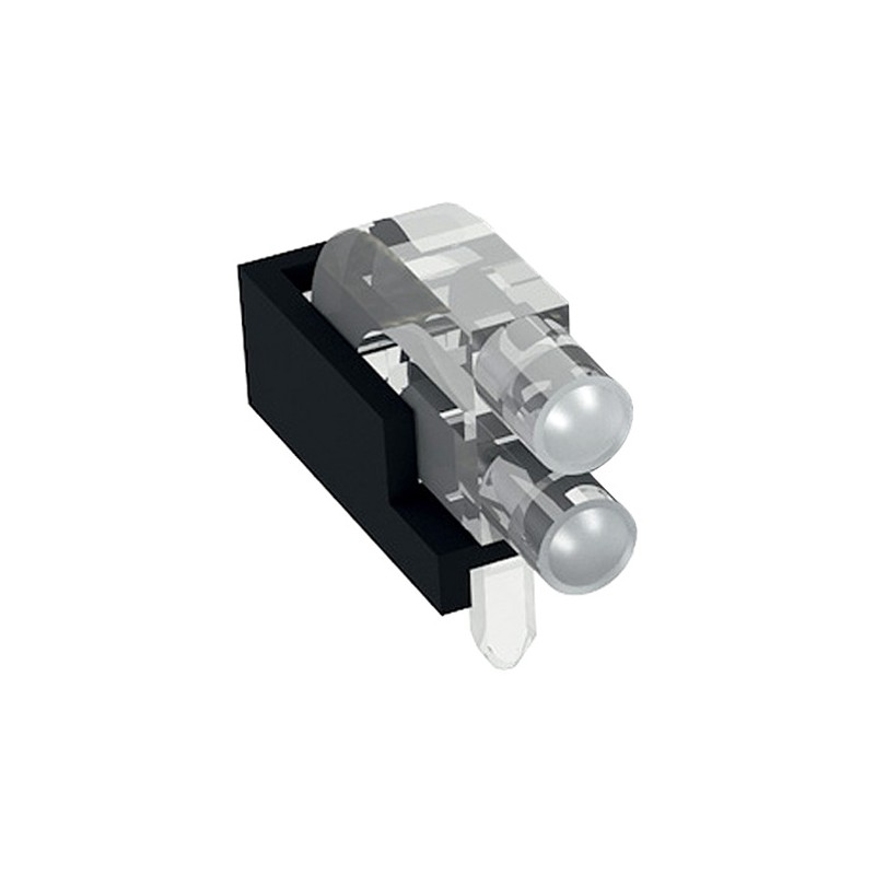 5 pcs - 1296.2012 MENTOR, PCB Mounted 2-Way Right Angle LED Light Pipe, Bi-Level-Row Clear Dome Lens