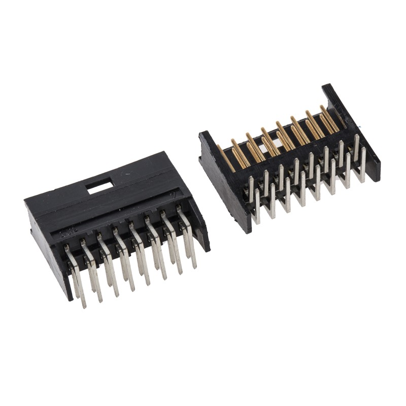 500 pcs - TE Connectivity AMPMODU MOD II Series Right Angle Through Hole PCB Header, 16 Contact(s), 2.54mm Pitch, 2 Row(s),