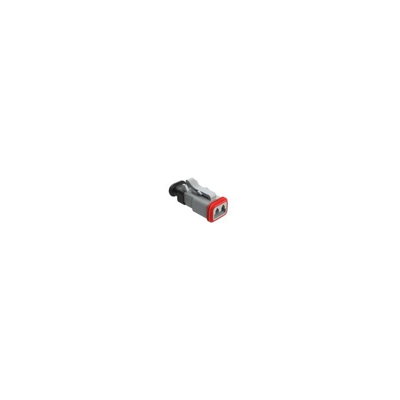 1 pcs : AT06-2S-SR02GRY - Automotive Connectors 2-Way Plug Female Connector with Strain Relief Endcap, and Reduced Seal, Gray