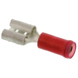 500 pcs - TE Connectivity PIDG FASTON .250 Red Insulated Female Spade Connector, Receptacle, 6.35 x 0.81mm Tab Size, 0.3mm² to