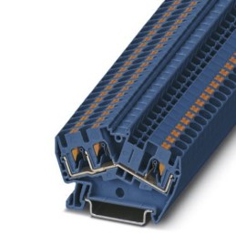 5 pcs - Phoenix Contact PTS 4-TWIN BU Series Feed Through Terminal Block, Push In Termination