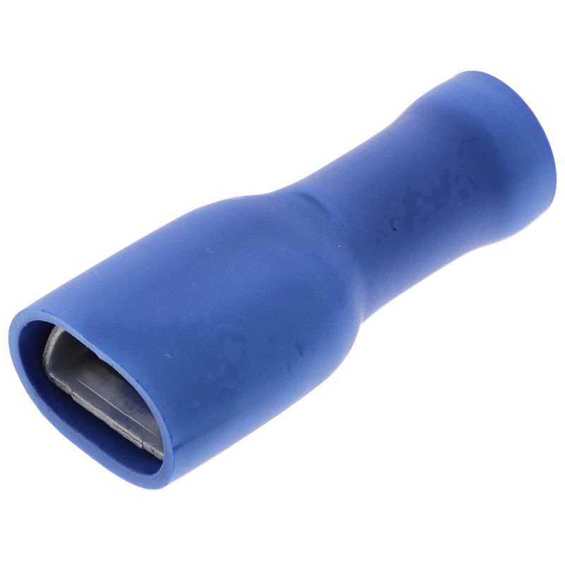 500 pcs - JST FLVDDF Blue Insulated Female Spade Connector, Receptacle, 6.35 x 0.8mm Tab Size, 1mm² to 2.6mm²