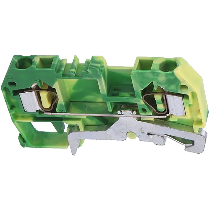 5 pcs - Wago 281 Series Green/Yellow Earth Terminal Block, 4mm², Single-Level, Cage Clamp Termination