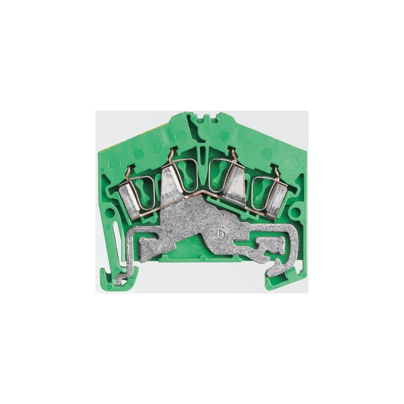 5 pcs - Weidmuller 2-Way ZPE 2.5-2 Earth Terminal Block, 26 - 12 AWG Wire, Clamp, Wemid Housing