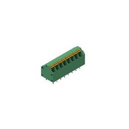 1 pcs : 691409320008 - Fixed Terminal Blocks WR-TBL 3.81mm pitch Modular THT Green 45 deg Dual Pin cable entry Screwless Push In
