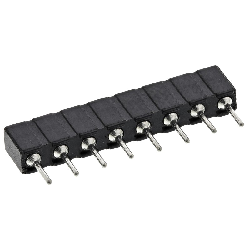 5 pcs - 8 Way Preci-Dip Straight Through Hole 2.54mm SIL Socket, Solder, 3A 100 V ac, 150 V dc