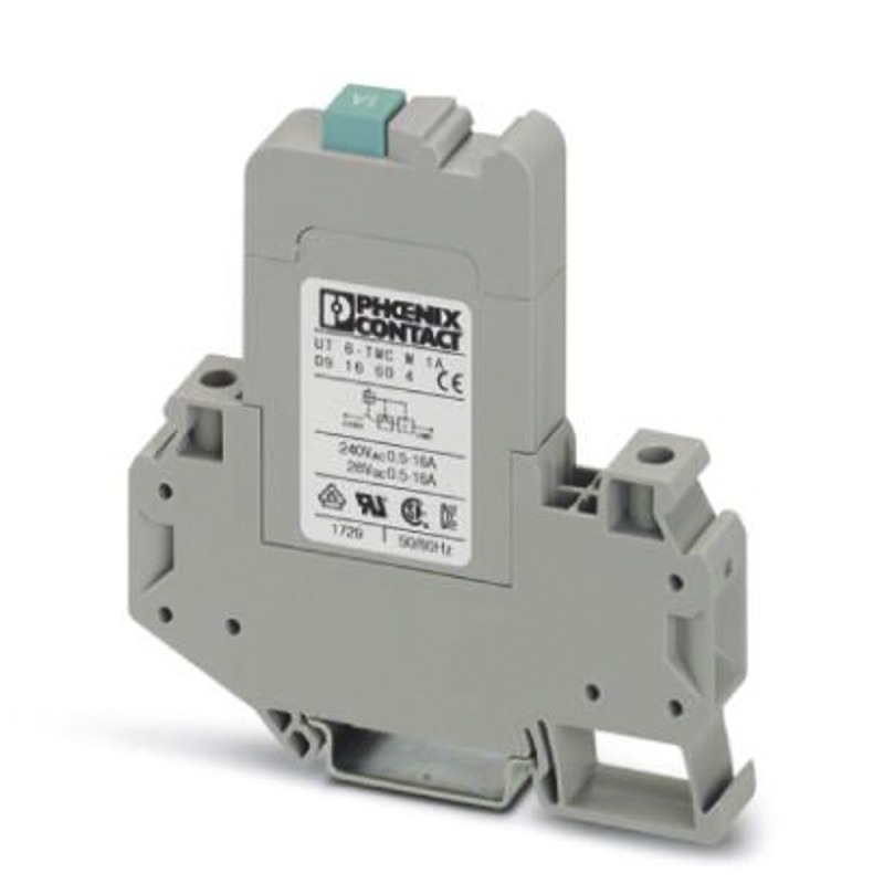 1 pcs - Phoenix Contact CLIPLINE Thermal Circuit Breaker - UT 6-TMC Single Pole 250V Voltage Rating DIN Rail Mount, 1A Current