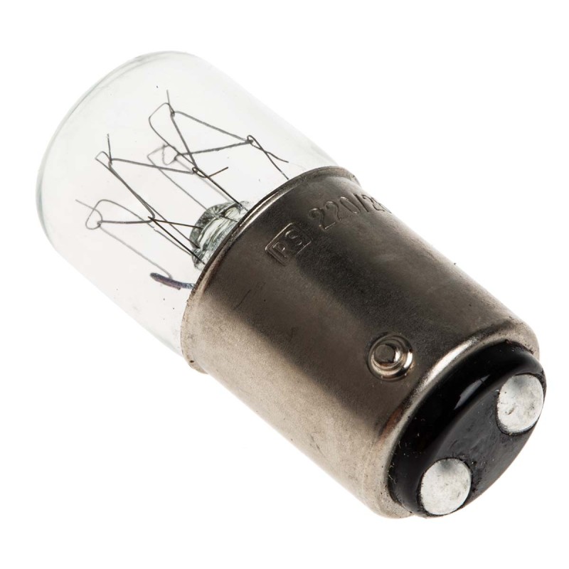 5 pcs - RS PRO BA15d Indicator Light, Clear, 220 - 260 V, 38 mA, 3000h