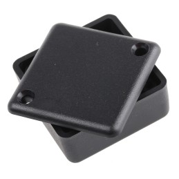 1 pcs - Hammond 1551 Series Black ABS Enclosure, IP54, Black Lid, 40 x 40 x 20mm