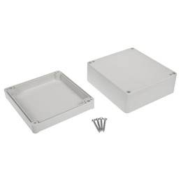 1 pcs - RS PRO Grey ABS Enclosure, IP65, IK09, Grey Lid, 125.3 x 115.4 x 58.05mm