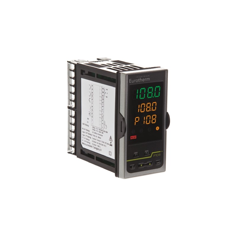 1 pcs - Eurotherm Piccolo P108 PID Temperature Controller, 48 x 96mm, 3 Output Logic, Relay, 24 V ac/dc Supply Voltage